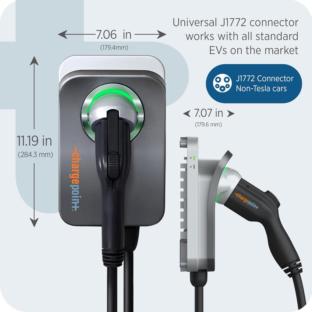 Homeflex Level 2 EV Charger J1772 - Fast Smart Battery Power Charging at Home for Electric Automobile Vehicles- Hardwired for Electric Car