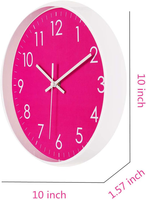 10-Inch Modern Simple Wall Clock Indoor Silent Non-Ticking Quartz Quiet Sweep Movement Battery Operated Wall Clock for Office/Kitchen/Bedroom/School Decorative