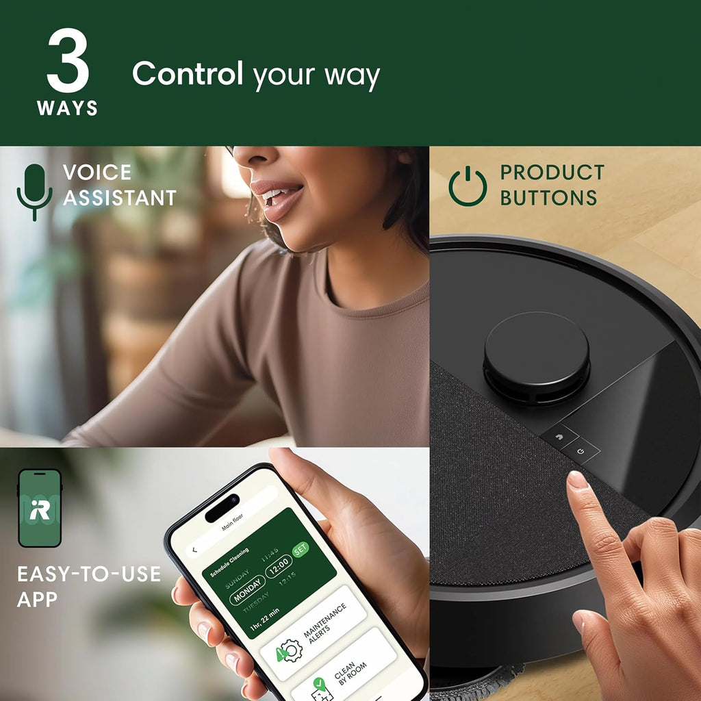 Roomba plus 405 (G181) 2In1 Vacuum & Mop Robot with Autowash Dock - Dual Spinning, Smart & Fast Mapping, Ideal for Pet Hair, Self-Empties 75 Days, Intense Suction, Pad Washing & Drying