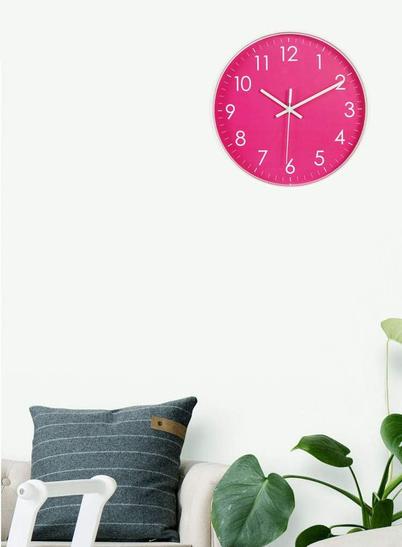 10-Inch Modern Simple Wall Clock Indoor Silent Non-Ticking Quartz Quiet Sweep Movement Battery Operated Wall Clock for Office/Kitchen/Bedroom/School Decorative