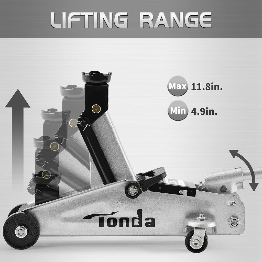 Floor Jack, Hydraulic Portable Car Lift Jack, 1.5 Ton (3,000 Lb) Capacity for Sedan and Coupe (Silver)